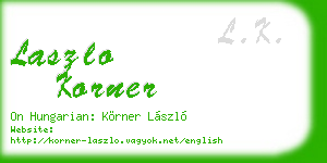 laszlo korner business card