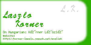 laszlo korner business card